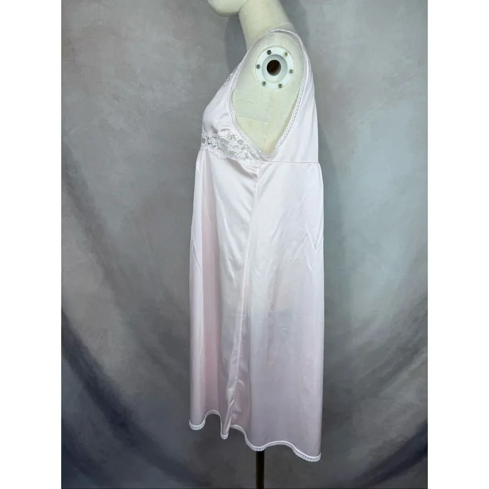 Vintage Barad & Co. Pink Baby Doll Lingerie Nightie Dress Large 100% Nylon - Picture 3 of 8